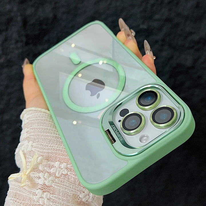 Skanto | Magnetisk Sjokkbestandig Magsafe Mobildeksel Stativ Glass Linsebeskytter Deksel