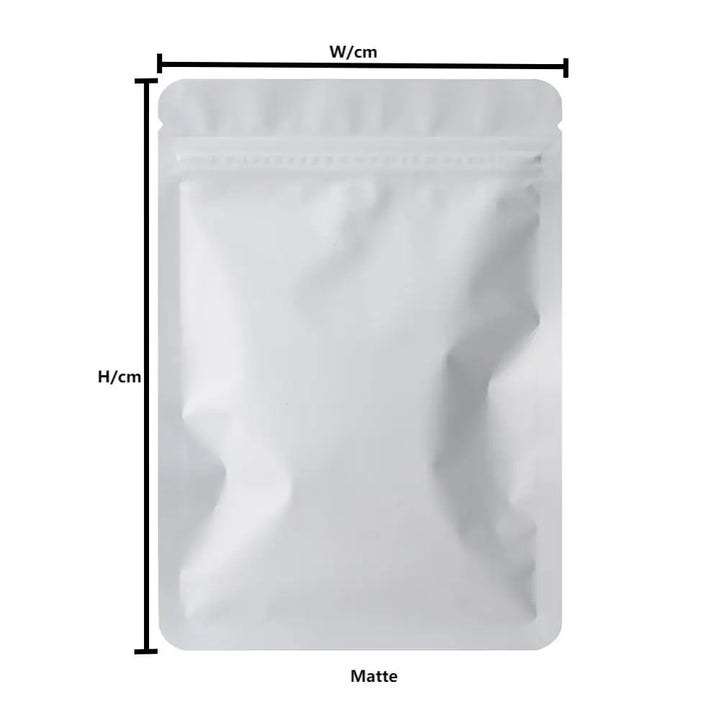 Skanto | 100PCS Dobbeltsidige Frosted Mylar Poser - Flat Bunn, Vanntett, Varmeforseglede Aluminiumsfolie Glidelåsposer