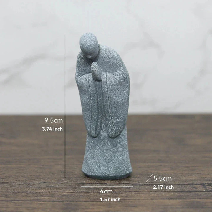 Skanto | Buddha Stein Statue Liten Buddhiste Munker Tibetansk Buddhisme Figurer Zen Hage Ornament Meditasjon Hjem Akvarium Dekorasjon