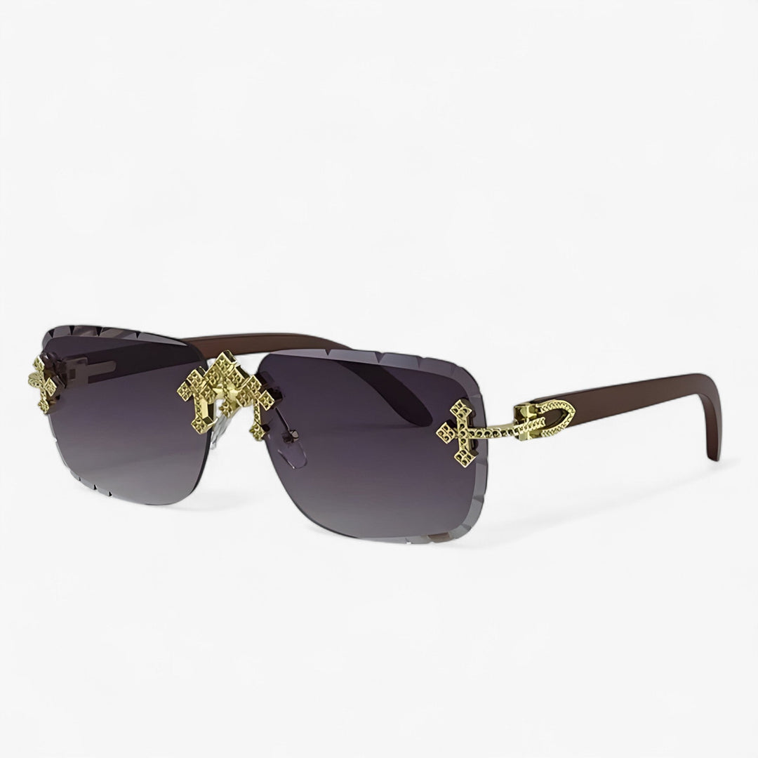 Rimless Steampunk Sunglasses with Metal Details – Nirex | Skanto