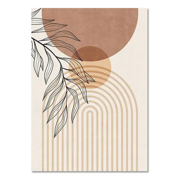 Minimalist Terracotta Sun Abstract Wall Art Fine Art Canvas Print Modern Pictures For Living Room Bedroom Gallery Wall Art Decor | Skanto