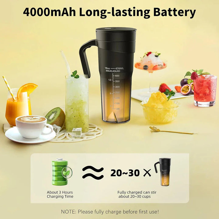Skanto | Bærbar Juicer - Oppladbar Mini Mikser med 6 Skarpe Blader for Milkshake og Smoothies