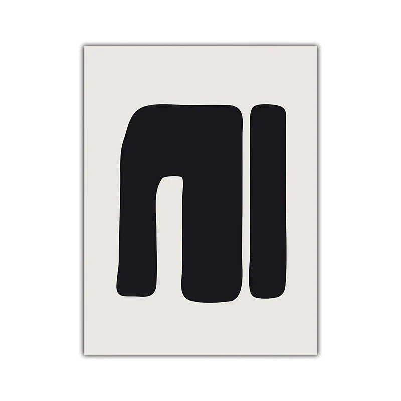 Minimalist Abstract Primitive Symbols Wall Art Fine Art Canvas Prints Black White Pictures for Modern Apartment Living Room Home Decor | Skanto