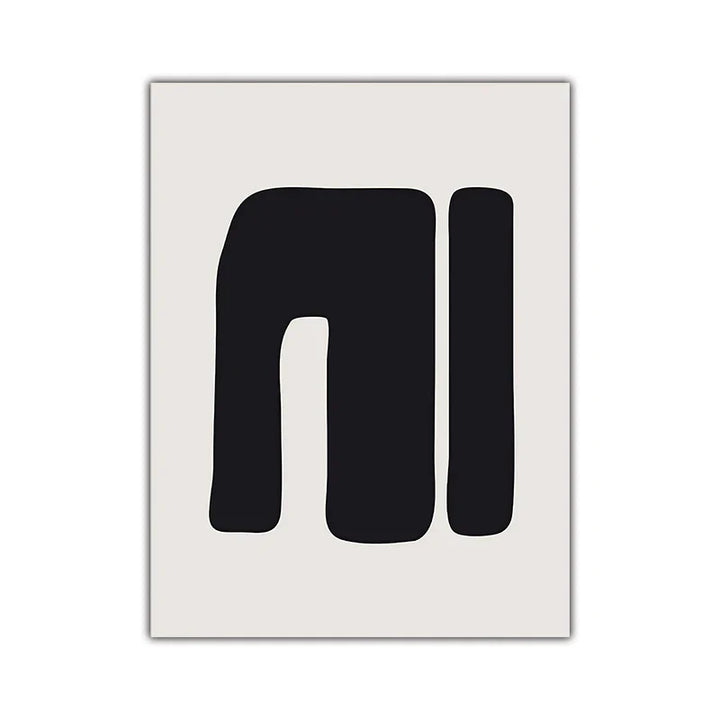 Minimalist Abstract Primitive Symbols Wall Art Fine Art Canvas Prints Black White Pictures for Modern Apartment Living Room Home Decor | Skanto