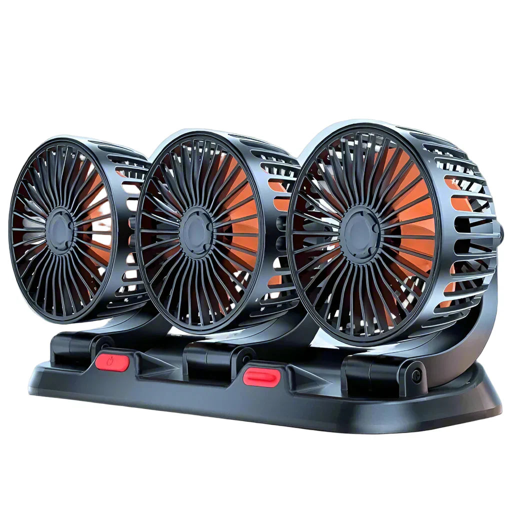 360° Justerbar 3-Hode Bilvifte USB/12V/24V – AirFlow | Skanto