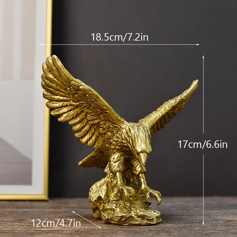 Skanto | Harpiks Gullørn Statue Kunst Dyremodell Samling Ornament Hjem Kontor Skrivebord Feng Shui Dekor Figurer enkel