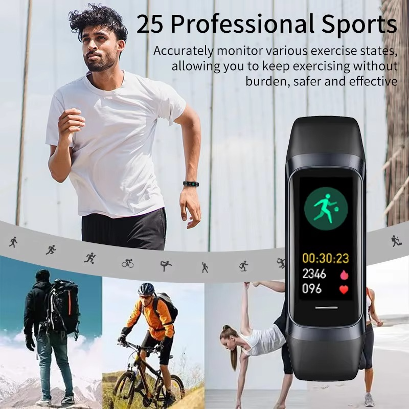 Intelligent Fitnessuhr for Damen und Herren mit wasserdichtem Design og Gesundheittracking