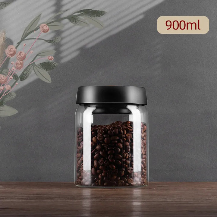 Skanto | GIANXI Vakuumforseglet Kanne, Kaffe Bønner, Glass, Lukket Beholder, Mat, Korn, Søtsaker, Ferskbevaringsbeholder, Kjøkkenutstyr