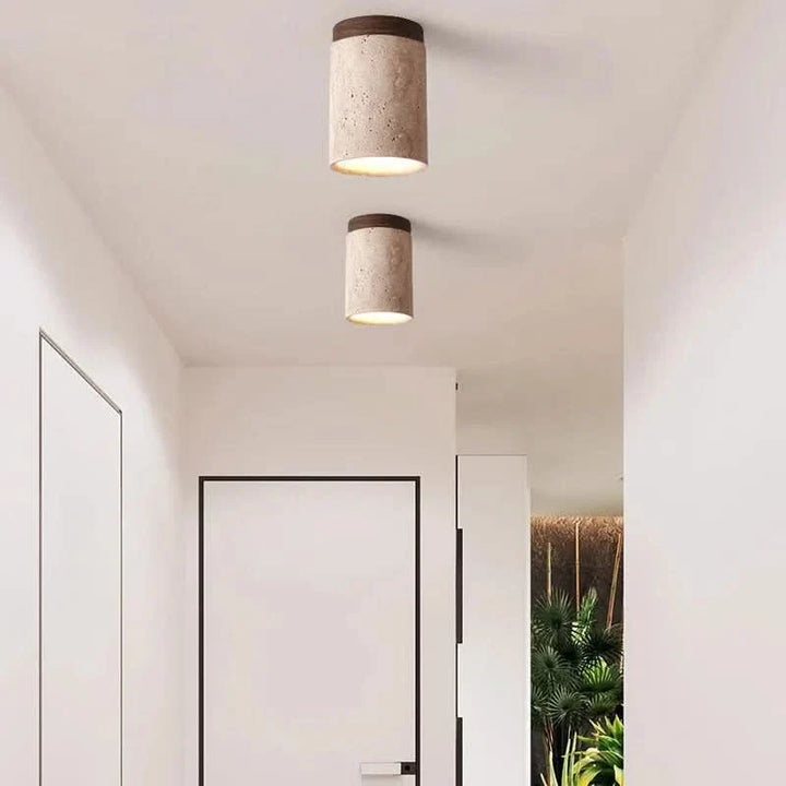 Skanto | Travertin LED Taklampe Innfelt Design