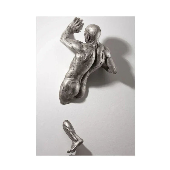 Modern Urban Abstract Iron Statue Wall Art Fine Art Canvas Prints 3D Visualization Figure Art Pictures For Minimalist Apartment Wall Decor | Skanto