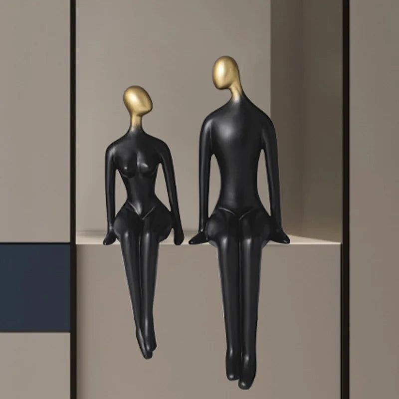 Skanto Decor Abstrakte Par Figuriner Minimalisme Innredning Tilbehør TV-Skap Ornamenter Stue Dekor Gaver