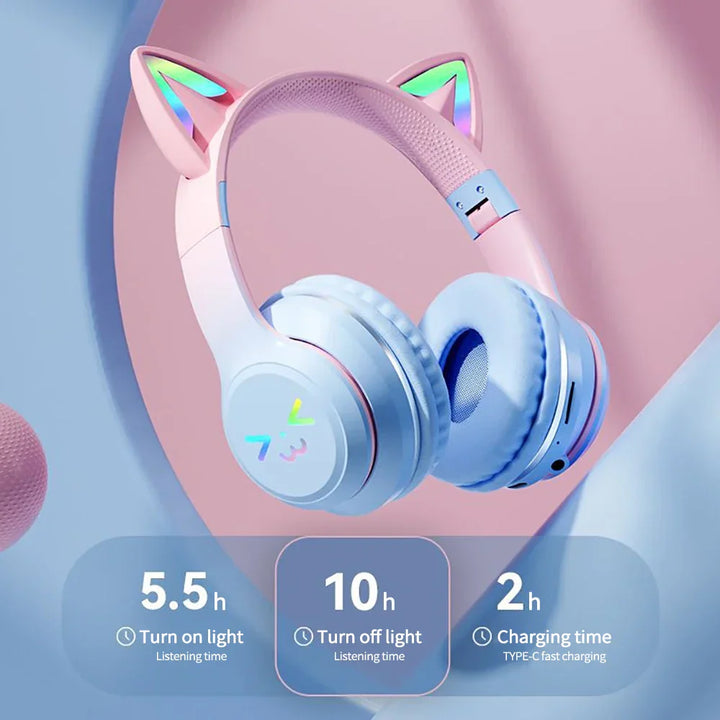 Skanto | Øre RGB Sammenleggbare Bluetooth Hodetelefoner