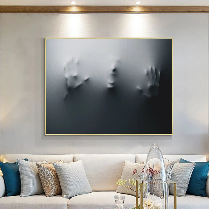 Modern Art Abstract Ghostly Figures on Wall Canvas Prints Black White Wall Art Posters Pictures for Living Room Bedroom Art Decor | Skanto