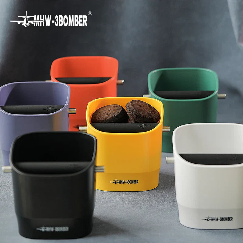 Skanto | 0.9–1.2 l Espresso knock box, avtakbar knock bar og sklisikker base, firkantet kafferester avfall, barista desktop tilbehør