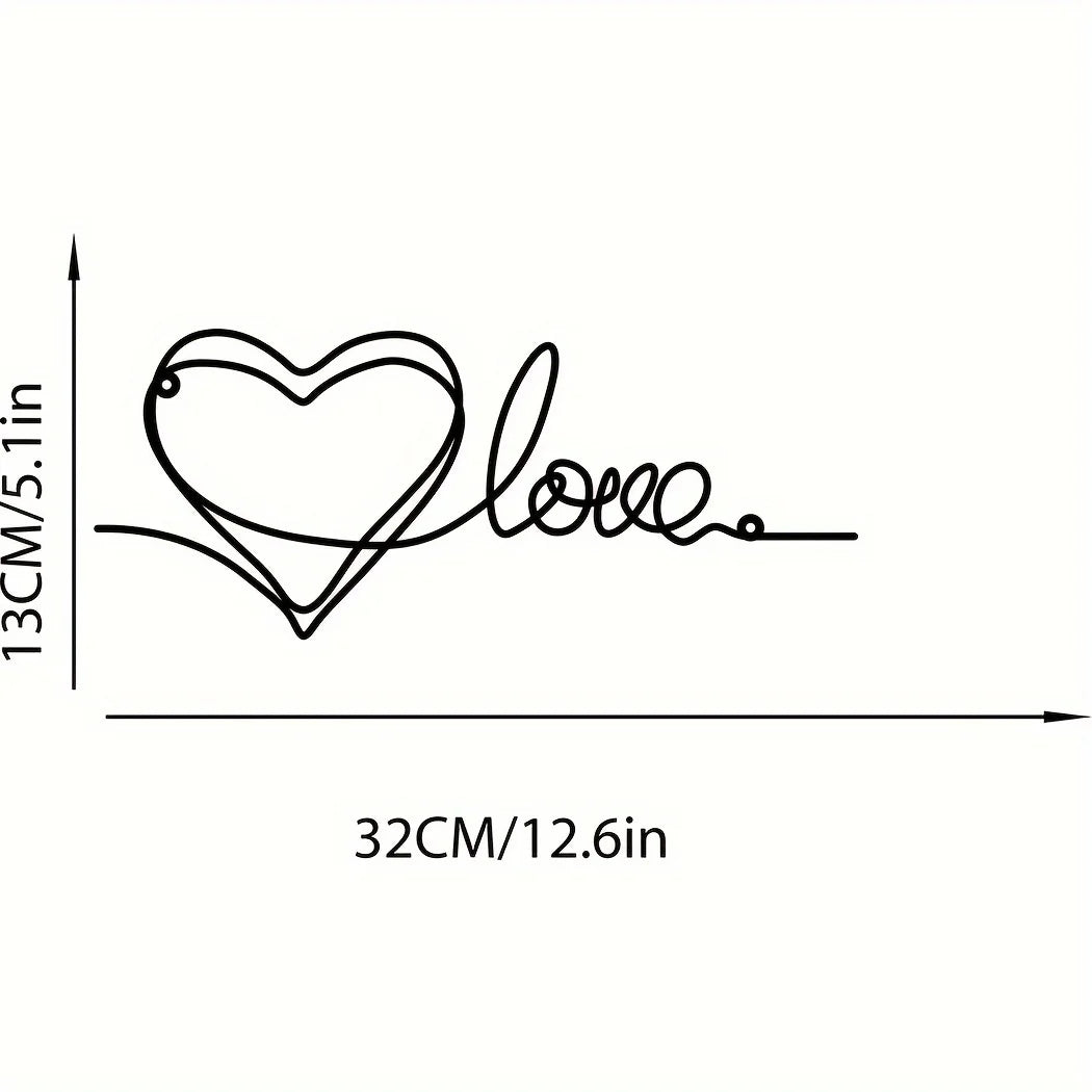 Metal Love Heart 3D Wall Decor for Bedroom Living Room Cute Modern Home Art Decor | Skanto