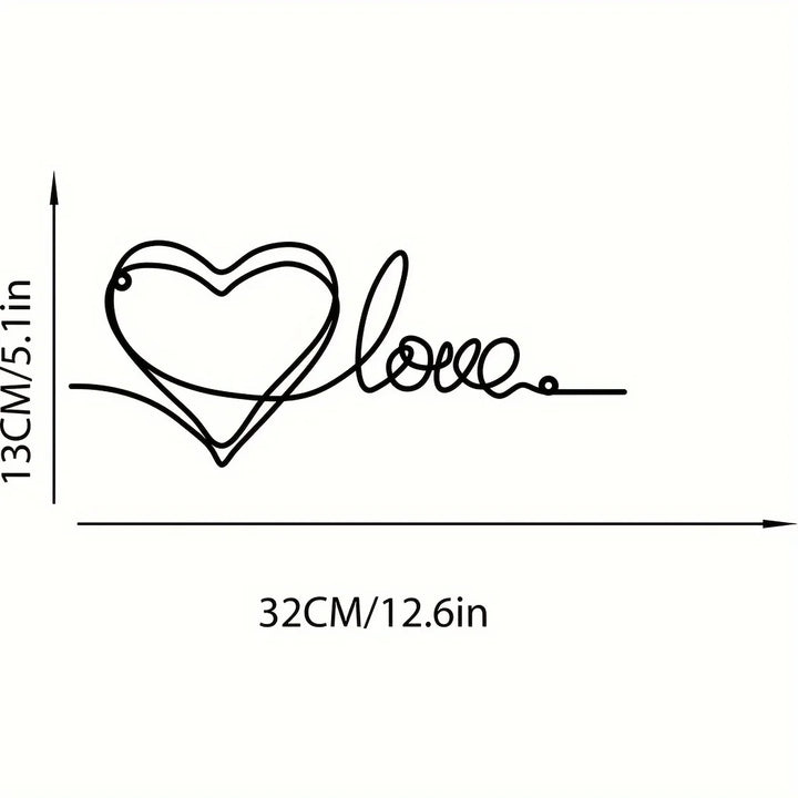 Metal Love Heart 3D Wall Decor for Bedroom Living Room Cute Modern Home Art Decor | Skanto
