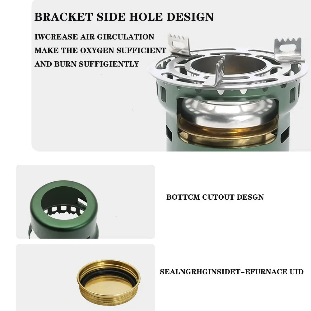 Norvo | Flamvino Alkoholbrenner Utendørs Bærbar | Mini Campingbrenner for Fotturer & Trekking | Kompakt Spiritusbrenner for Utendørs Matlaging & Overlevelse