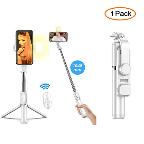 Skanto | Bluetooth Selfie Stick Stativ med Fylllys
