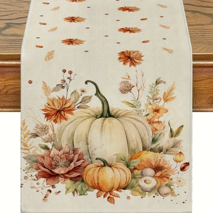 Skanto | Autumna Høstduker | Gresskar & Blomstmønster | Vaskbar & Holdbar | Linlook | 150–275 × 33 cm