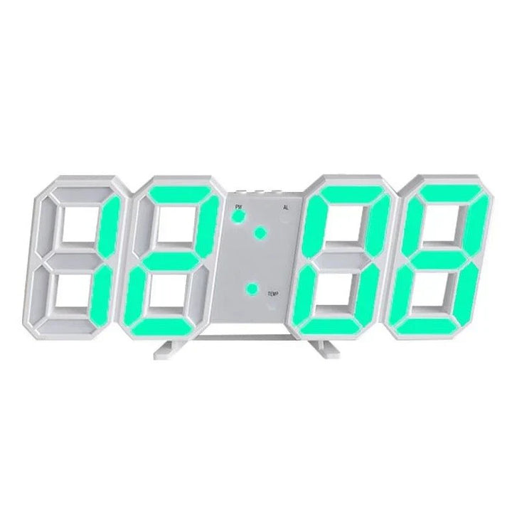 Skanto | TimeGlow 3D LED Veggklokke – Digital klokke med justerbart lys
