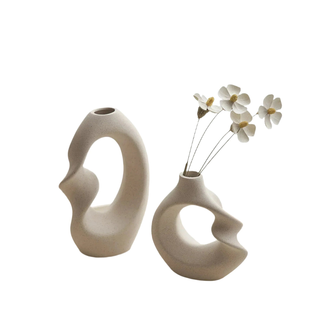 Moderne Asymmetrisk Skulptural Vase Sett Skanto