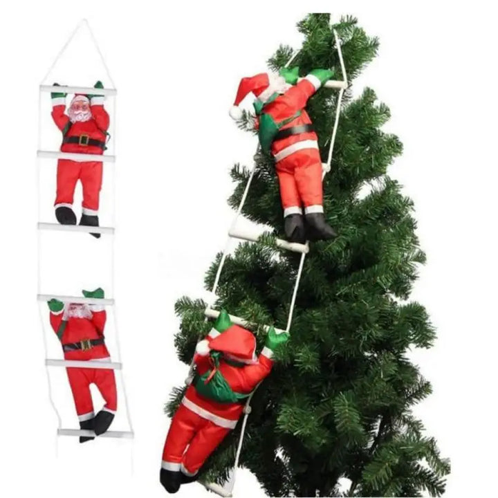 Klatrende julenisse dekorativ figur for hanging – Festlig vindusdekorasjon til jul, hengende juledekorasjon til stue og vinduer | Skanto