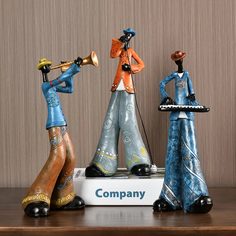 Resin Jazz Band Figurine - Vintage Music Decor Statue | Skanto