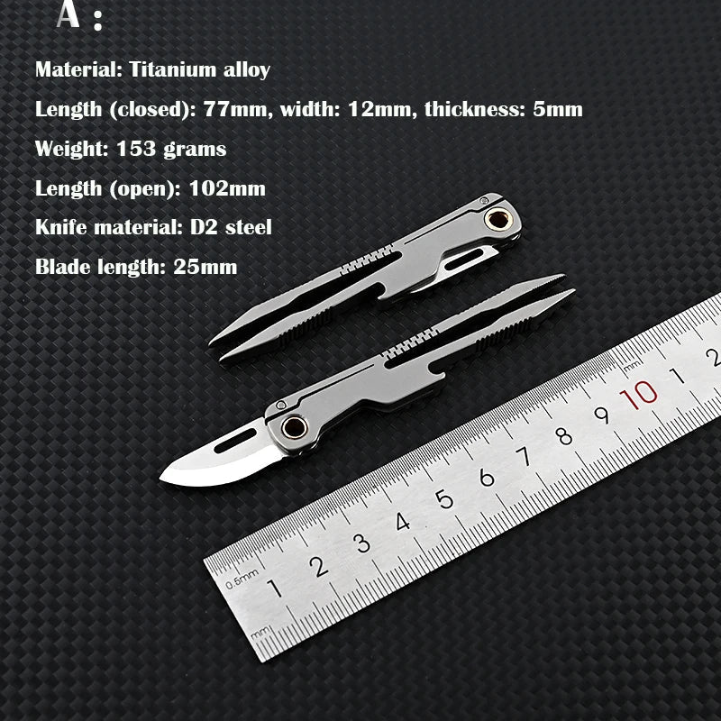 Hele dagen titanium pinsett kniv multifunksjonsverktøy | Skanto