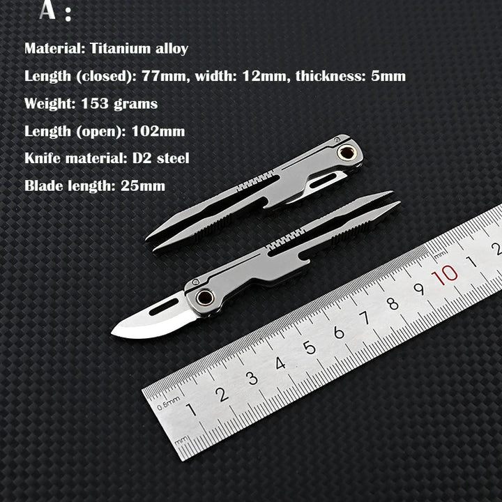 Hele dagen titanium pinsett kniv multifunksjonsverktøy | Skanto