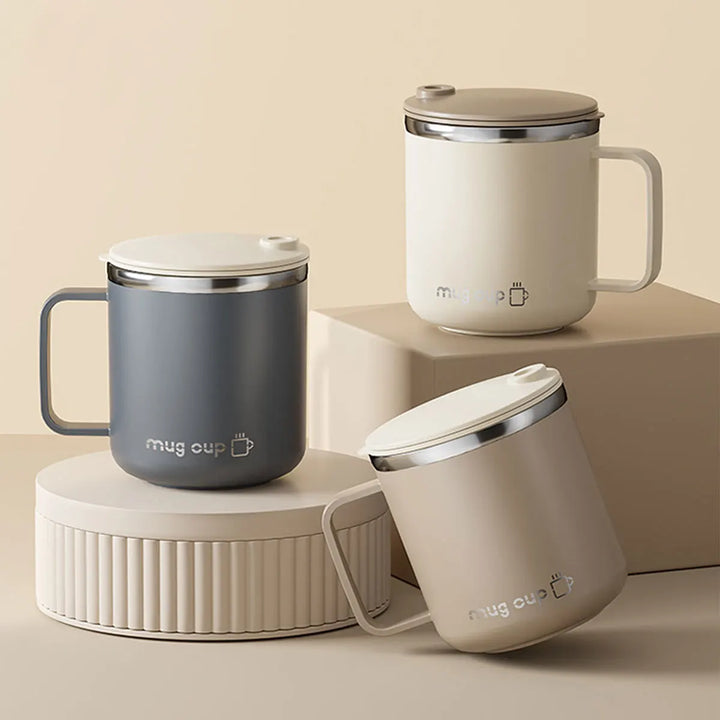 Isolert rustfritt stål kaffekopp med lokk | Skanto