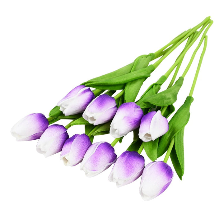 Skanto | Kunstig Blomsterbukett med Tulipaner, Dekorasjon (10 Stykker)