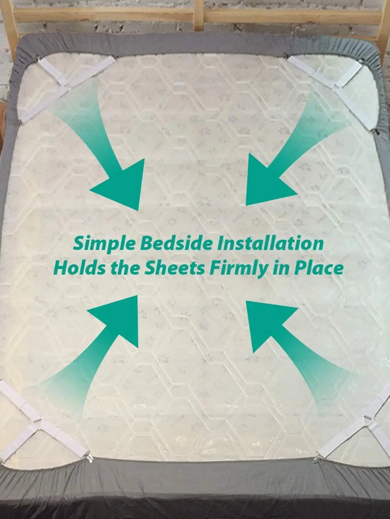 Norvo | GRIPFIX Fitted Sheet Holder Set | 4-Pack Triangulære Sengetøysstrikker | Justerbare & Anti-skli – For Madrasser, Borddekk og Dekksystemer