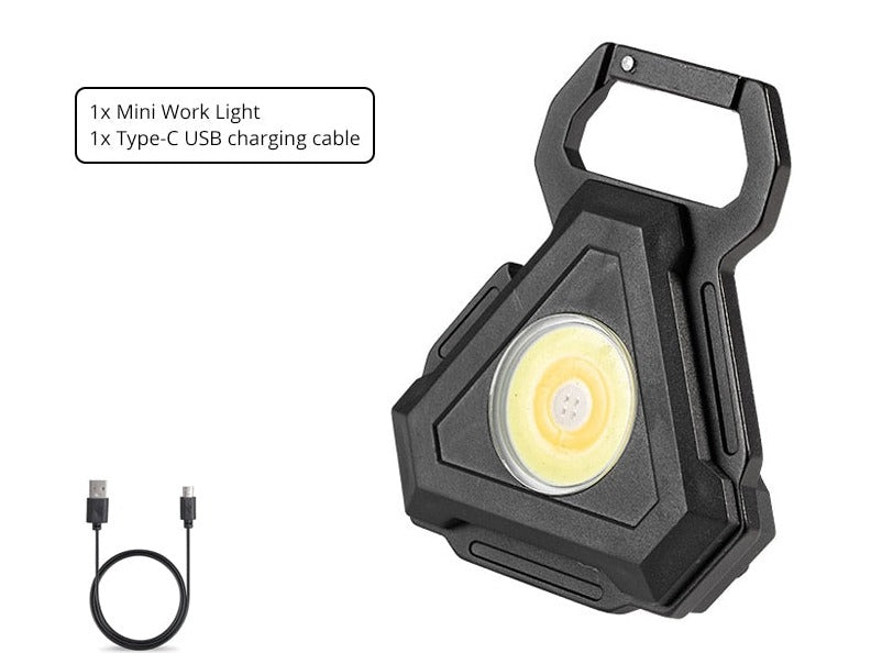 Skanto | Mini LED Lommelykt USB Korkåpner Nøkkelring