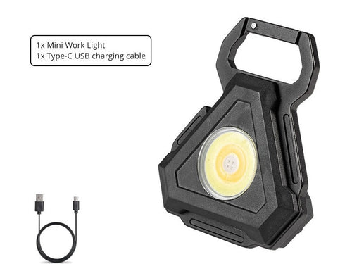 Skanto | Mini LED Lommelykt USB Korkåpner Nøkkelring