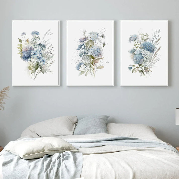 Minimalist Wildflower Watercolor Wall Art Fine Art Canvas Print Botanical Posters Pictures For Living Room Home Decor | Skanto