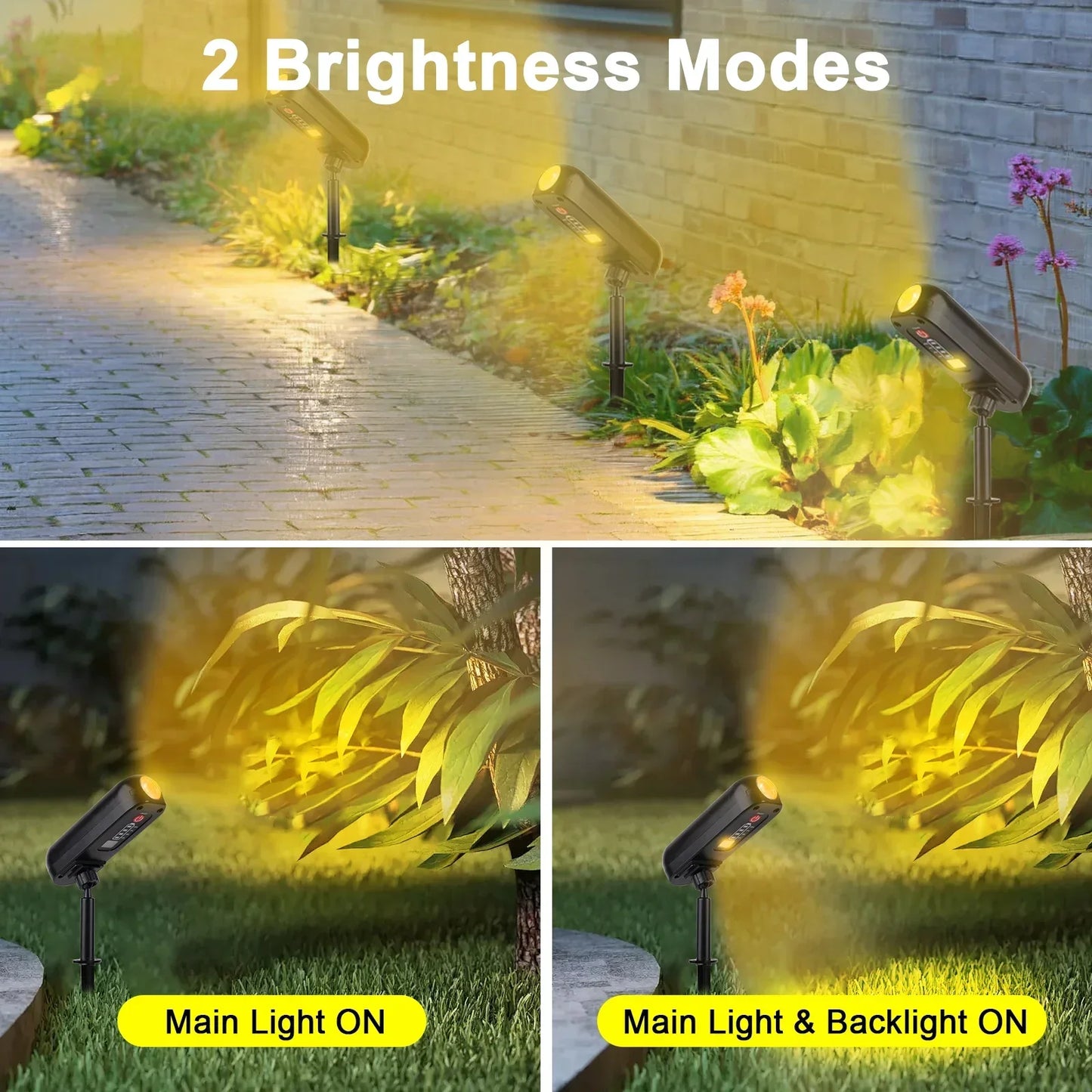 Norvo | Luminoa SolarGlow Solhagen Spotlight LED | Fargeendring & Varme Hvit | Vanntett | For Hage, Terrasse & Landskap | 6–8 Timer Lysvarighet