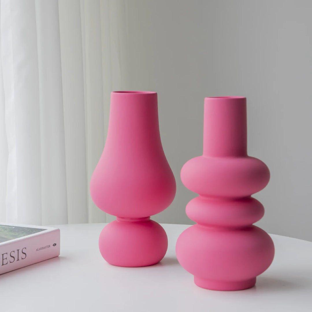 Livlig rosa keramikk vase | Skanto