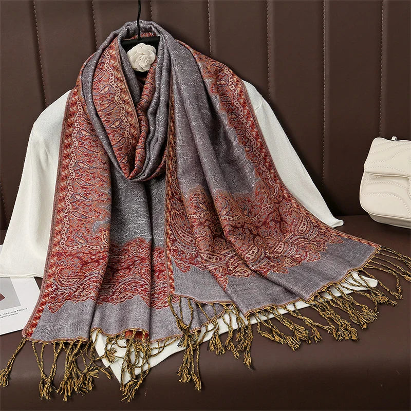Skanto | Élégancea | Dame skjerf | Cashmere følelse | 70 × 190 cm | Luksus trykk & varm