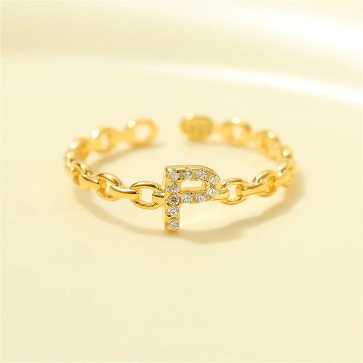 Skanto | Delikat Diamant Bokstav Initial Ring