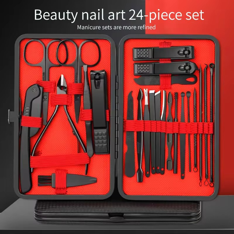 Skanto | 16-delt manicure- og pedikyrsett i rustfritt stål