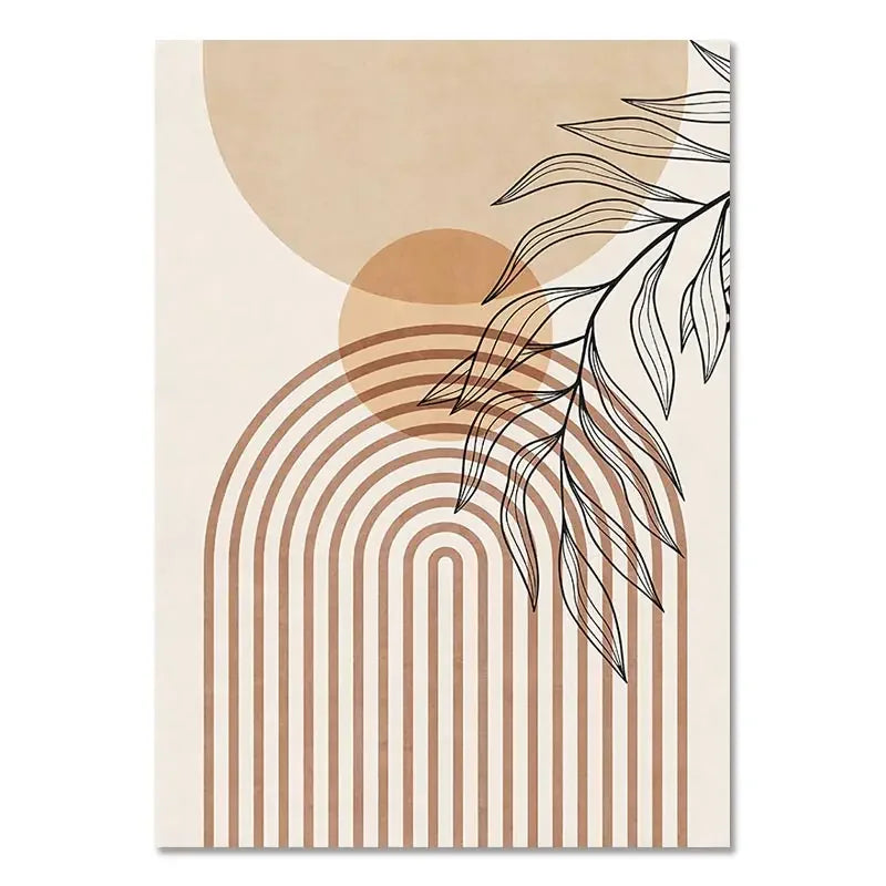 Minimalist Terracotta Sun Abstract Wall Art Fine Art Canvas Print Modern Pictures For Living Room Bedroom Gallery Wall Art Decor | Skanto