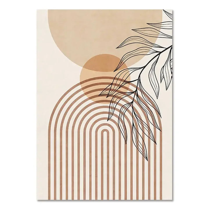 Minimalist Terracotta Sun Abstract Wall Art Fine Art Canvas Print Modern Pictures For Living Room Bedroom Gallery Wall Art Decor | Skanto