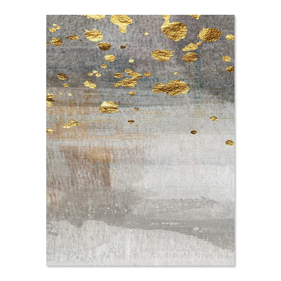 Beige Gray Golden Speckled Vintage Abstract Wall Art Canvas Prints Contemporary Images for Elegant Interiors | Skanto