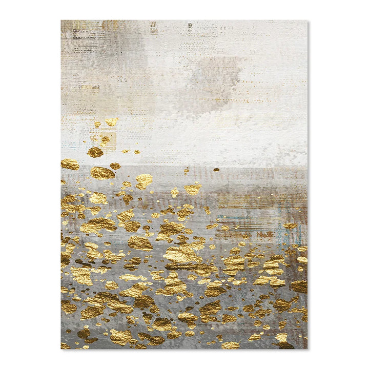 Beige Gray Golden Speckled Vintage Abstract Wall Art Canvas Prints Contemporary Images for Elegant Interiors | Skanto