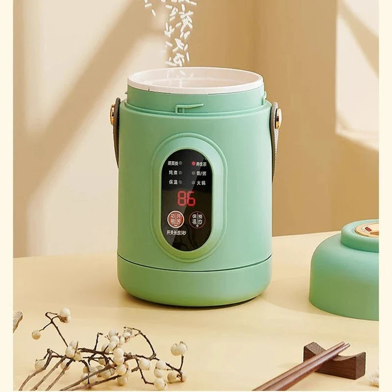 Norvo | NutriCook One Elektrisk Mini Koker 1L | Bærbar Langsom Koker & Suppe Maker | Smart Timer Funksjon | For Kontor & Hjem