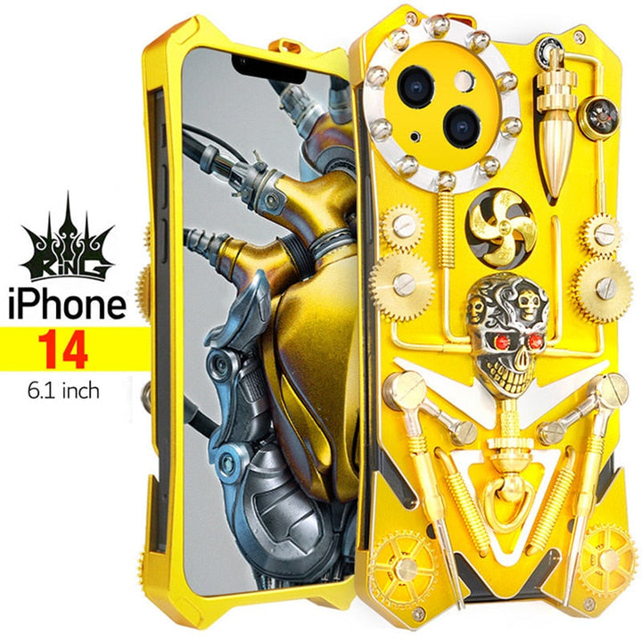 Skanto | Mekanisk Hodeskalle Cyberpunk Stil iPhone Deksel