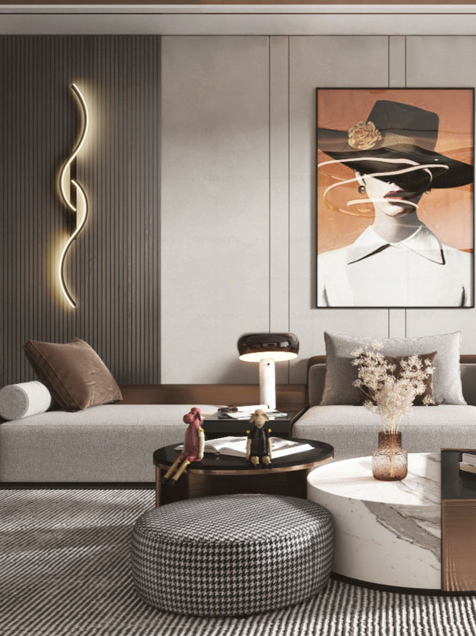 Skanto | Moderne LED Vegglampe – Kunstnerisk Kombinasjon av Former
