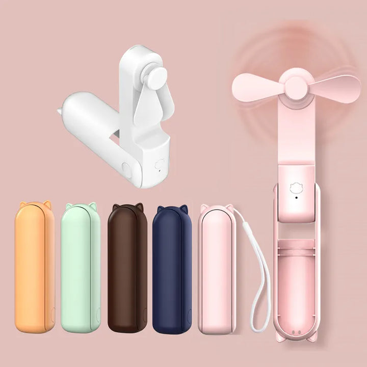 Ny håndholdt bærbar mini vifte - Kreativ, tre-hastighets justerbar, ensfarget, USB-oppladbar liten vifte | Skanto