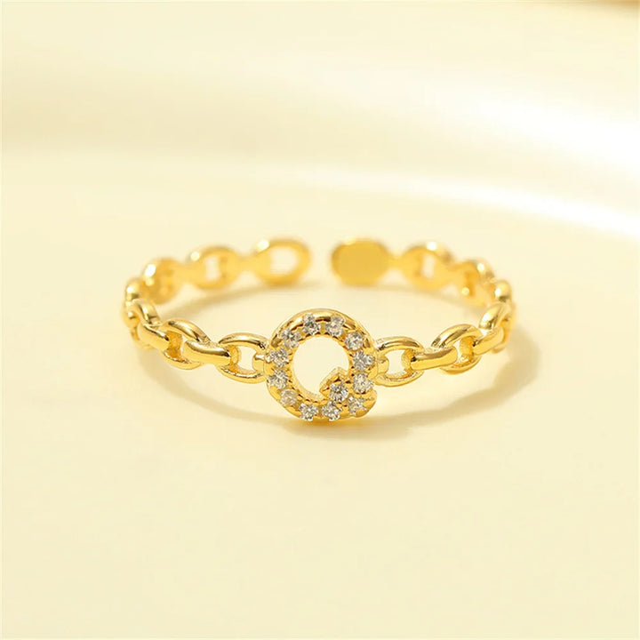 Skanto | Delikat Diamant Bokstav Initial Ring