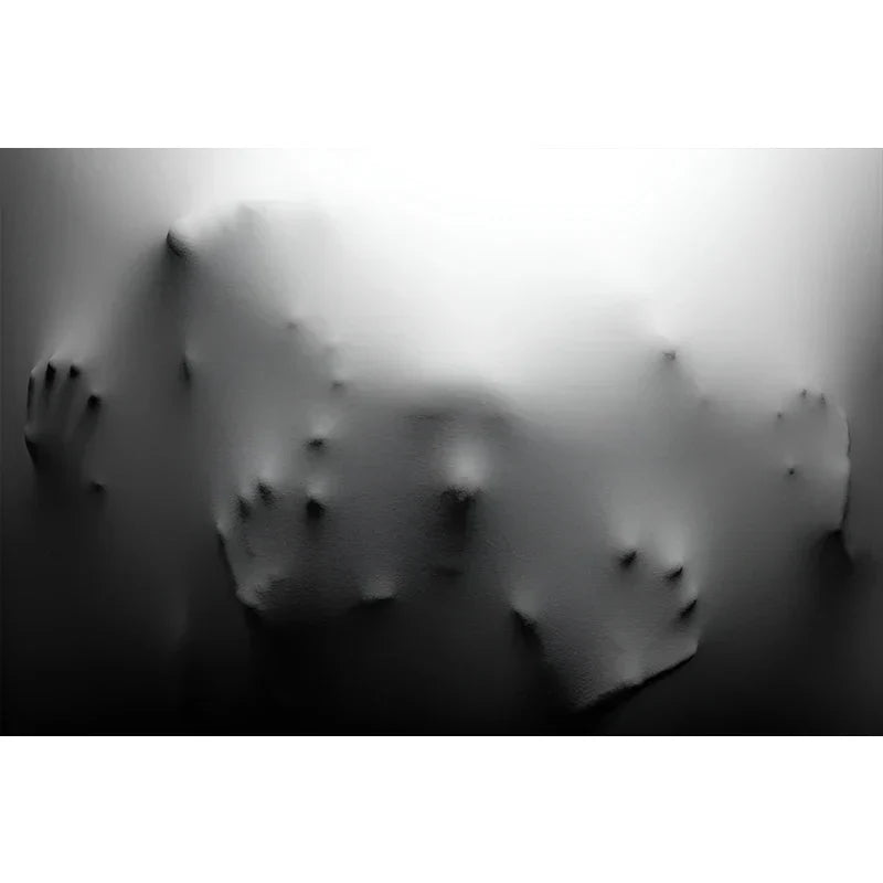 Modern Art Abstract Ghostly Figures on Wall Canvas Prints Black White Wall Art Posters Pictures for Living Room Bedroom Art Decor | Skanto